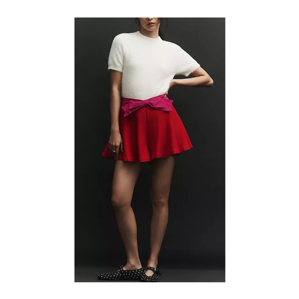 Anthropologie Maeve Skirty Bow Shorts
